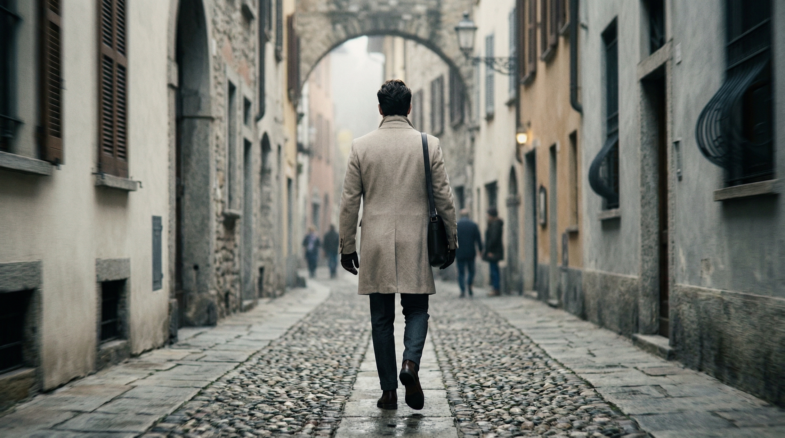 Man in cashmere coat, Italy